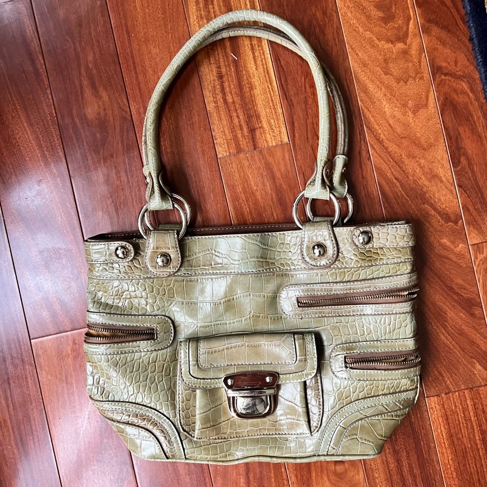 Green Snakeskin Designer Kathy Van Zeeland Purse 
#Y2K #Purse